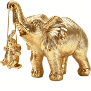 XIBUFE Elephant Statue. Gold Elephant Decor Brings Good Luck, Health, Strength. Elephant Gifts for Women, Mom Gifts. Decorations
