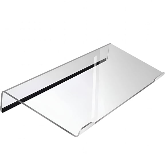 XIBUFE Ergonomic Computer Keyboard Stand-Clear Acrylic Keyboard Riser Tilted Keyboard Holder Keyboard Tray with Black Non-Slip Strip for Easy Typing at Home School Office Desk Accessories