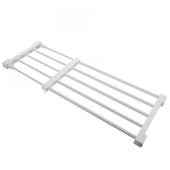 XIBUFE Expandable Closet Tension Shelf Adjustable Metal Storage Rack Cabinet Organizer Divider Separator Shelves for Wardrobe Cupboard Kitchen White 50-80Cm