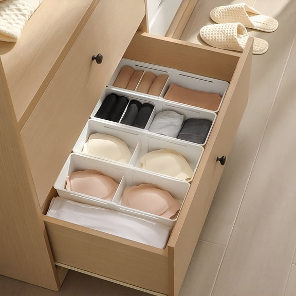 XIBUFE Expandable Drawer Organizer, Sliding Drawer Organizer Deep Drawer Organizer, Adjustable Kitchen Storage Organizer with Dividers for Bathroom Makeup Clothing Sliding Drawer Organizer