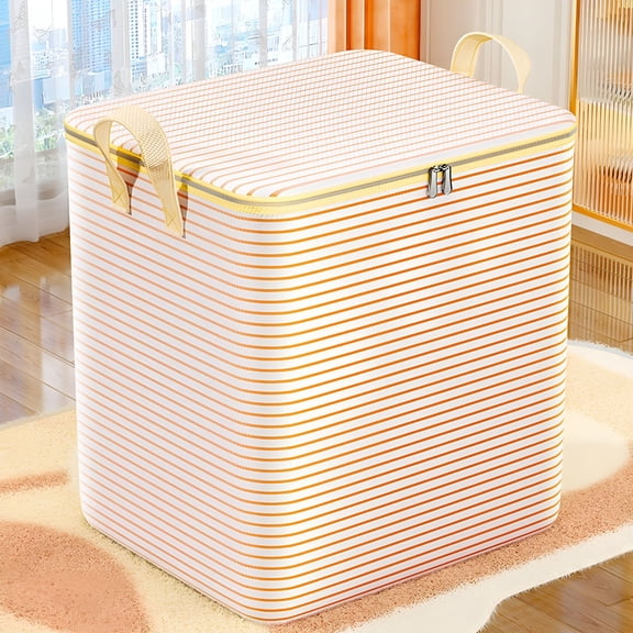 XIBUFE Extra Large Blanket Storage Bags 100L/140L/180L/210L Comforter Storage Bags with Reinforced Handles Breathable Clothes Storage Containers for King Comforter Bedding Pillow Sheet(Beige)