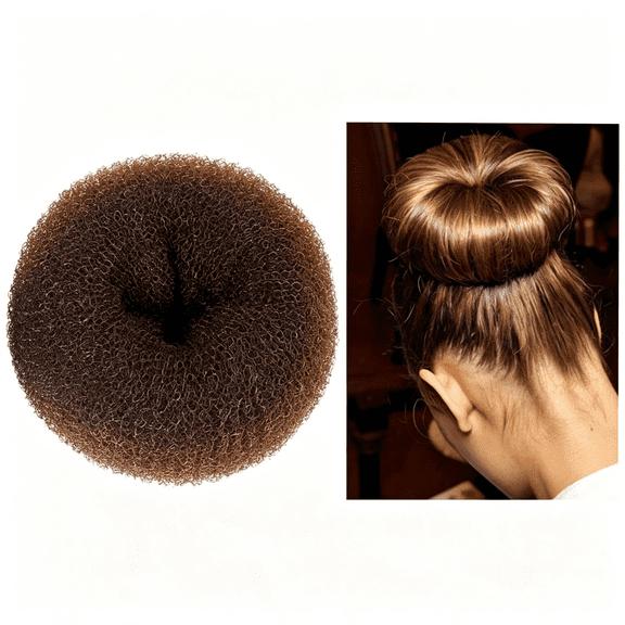 XIBUFE Extra Large Hair Bun Maker Ring, Women Chignon Doughnut Shaper (For Thick and Long Hair) 5.1-5.3 In, Fits Thick Hair Large Size Bun Makers for Women'S Hair (X-Brown)