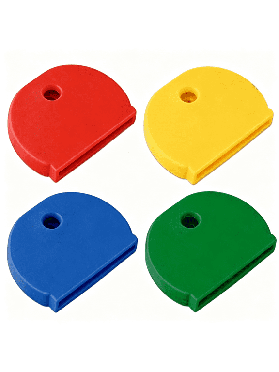 Extra Large Industrial Size Key Caps,Identifier,Key Finder,4Pcs Assorted Colors,Key Identifier Caps(16004)(Color May Vary)
