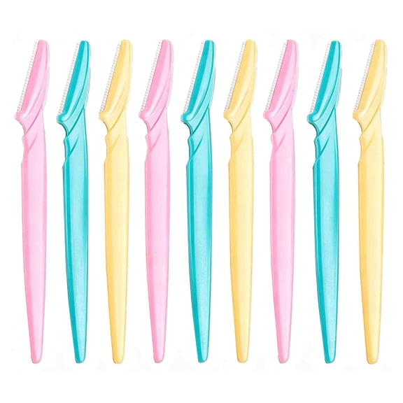 XIBUFE Eyebrow Razor 9 Pack,Precision Facial Hair Trimmer for Women Girl | Eyebrow Shaper Facial Razor for Men Face Shaver