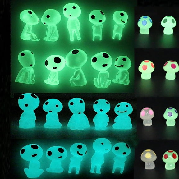 XIBUFE Fairy Garden Accessories Tree Elves Glow in Dark Garden Alien Decor Miniatures Luminous Ghost Kit for Micro Landscape Garden Decoration Outdoor Status Patio Lawn Yard Kit
