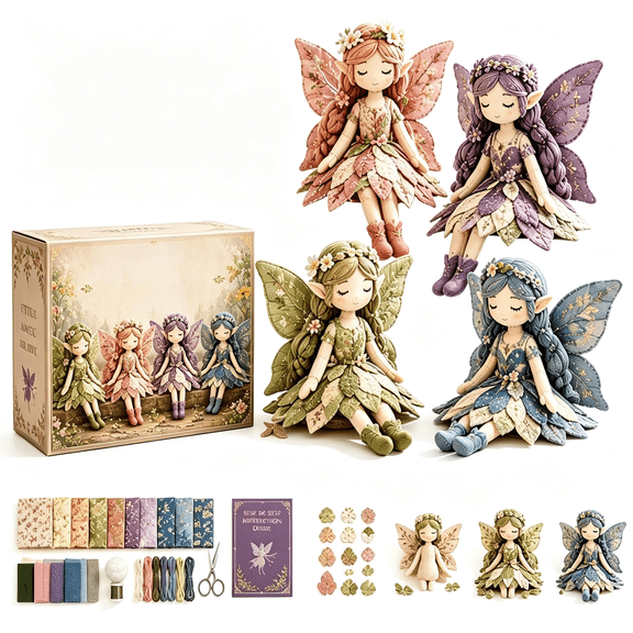 XIBUFE Fairy Patchwork Diy Collection,Fun Flower Fairys Patchwork Sewing Kit,Creative Manual Dolls Sewing Craft(Flower Fairy)Creative Manual Dolls Sewing Craft Patchwork Fairy Diy Kit