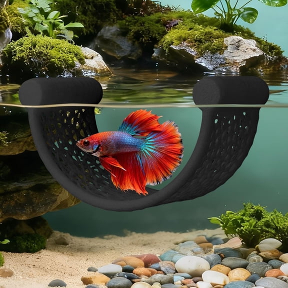 XIBUFE Floating Betta Hammock,Betta Fish Hammock,Floating Rest Platform for Small Aquariums,Nano Tanks,Shrimp,Corydoras,Betta Fish Tank Accessories,Fish Tank Decor,3D Printed