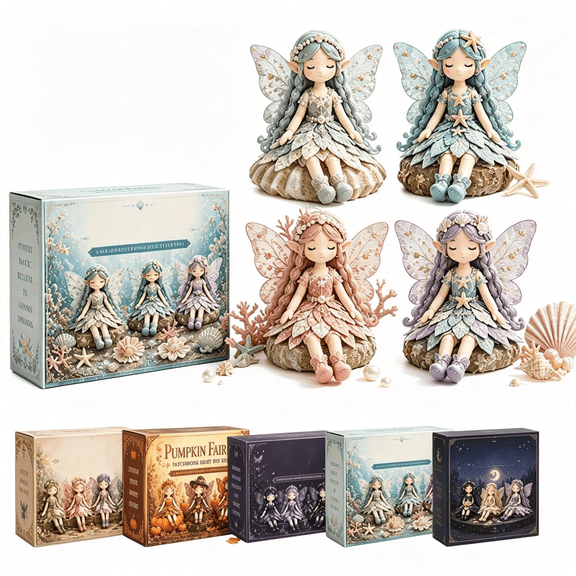 XIBUFE Flower Fairies Patchwork Kit,Diy Fabric Fairy Dolls Craft Set,Make 4 Winged Elf Cloth Dolls,Creative Patchwork Diy Kit for Home Decor,Handmade Gift
