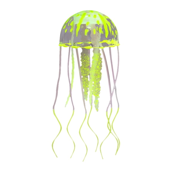 XIBUFE Fluorescent Simulation Jellyfish 2 Pack Small Artificial Glow-In-The-Dark Floating Ornament for Pool and Aquarium 7 Inch Jelly Fish Decoration