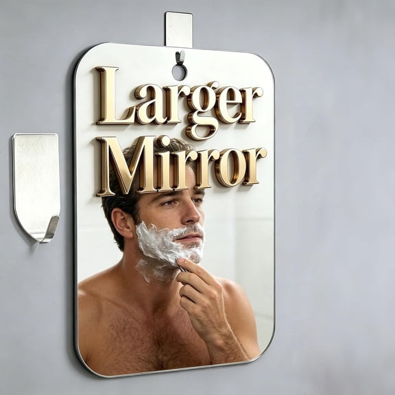 XIBUFE Fog Free Shower Mirror for Shaving,8X5.8 in Non Fogging Shower Mirror,Shatterproof Plastic No Fog Shower Mirror,Portable Wall Mount for Camping,Travel,And Bathroom