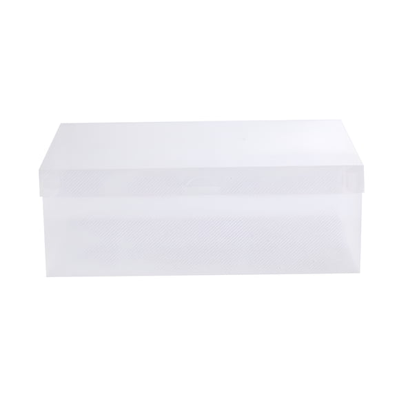 XIBUFE Foldable Shoe Boxes,Space-Saving Clear Stackable Plastic Shoes Storage Box with Lid,Multipurpose Organizer Cases for Men Women Boot & Shoe Display Container Bins,11"X7"X3.4"