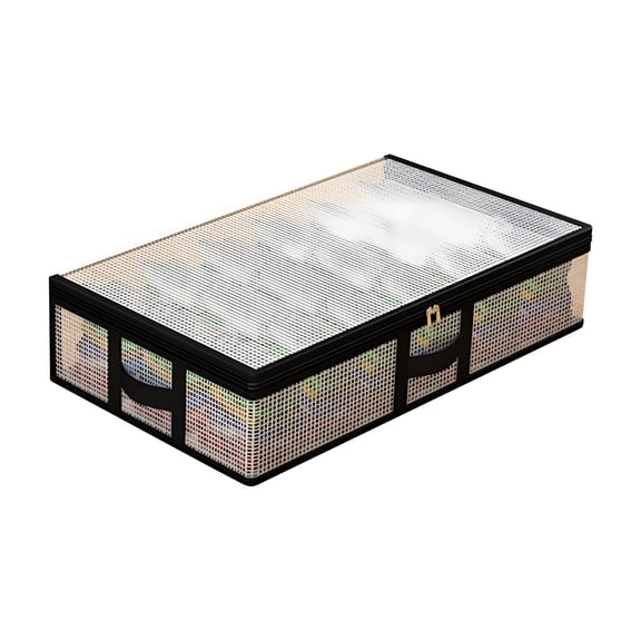 XIBUFE Foldable Underbed Bag,Under Bed Storage Containers with Wheels - Shoe Storage Organizer Drawer,Underbed Storage for Bedroom Clothes,Shoes,Blankets