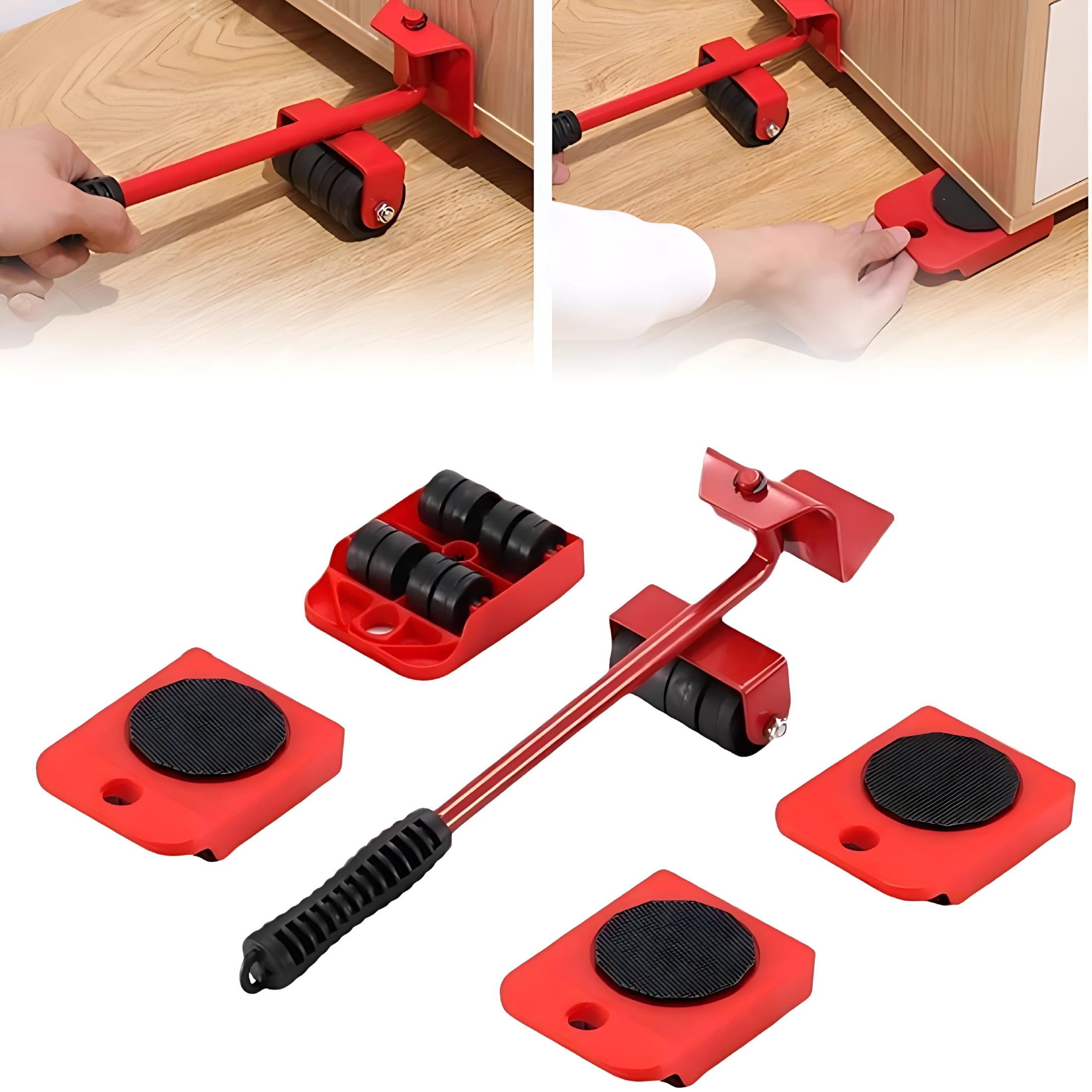 XIBUFE Furniture Lift Mover Tool Set,Heavy Duty Furniture Lifter With 4 Sliders with 360°Swivel,Moving Lifting for Home,Office,Sofas,Beds,Refrigerators More Heavy Furniture,Effort-Saving Design