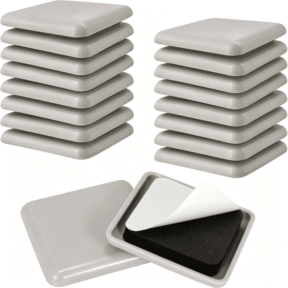 XIBUFE Furniture Sliders for Carpet&Hardwood Floors,16 Pack 2 Inch Square Sliders for Moving Furniture,Easily Move Any Item While Protect the Floor