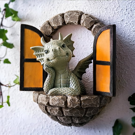 XIBUFE Garden Statue Outdoor Decor Garden Dinosaur Eating Gnomes Figurine Yard Art Ornaments for Fall Garden Sculptures and Statues for Outside Lawns Patio Yard Garden Birthday Gifts