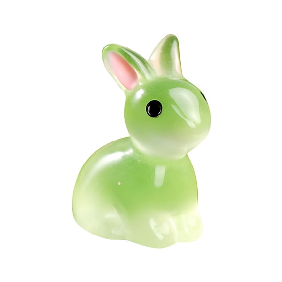 XIBUFE Glow in the Dark Easter Bunny Figurine - Luminous Resin Rabbit Ornament for Mini Fairy Garden,Desk,Home Decor,Easter Party Decoration,Night Light Gift