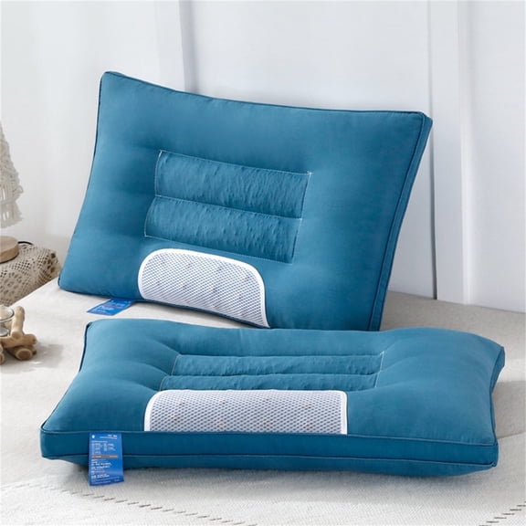 XIBUFE Goose Feather Pillow Queen Size Pack of 1 - Hotel Down Bed Pillows for Sleeping, Soft 600 Thread Count Cotton Cover, Fluffy Support Surround Fill Polyester for Back, Stomach, Side Sleepers