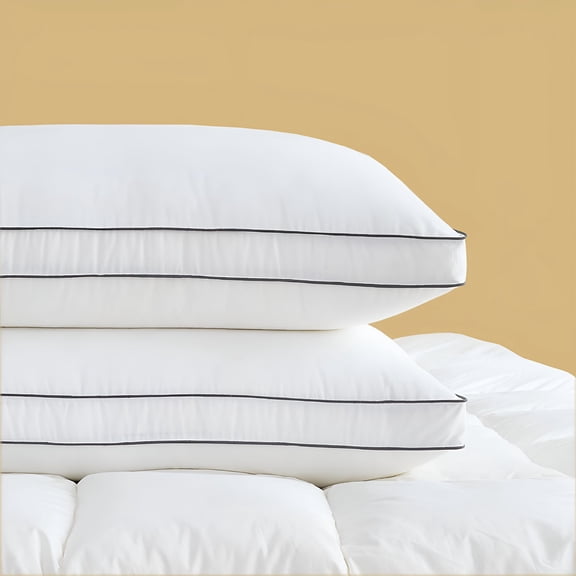 XIBUFE Goose Down Pillows for Neck Pain - Perfect Balance of Softness and Support,Relief for Side and Back Sleepers,Hotel Down Pillows Queen/Standard Size Set of 2