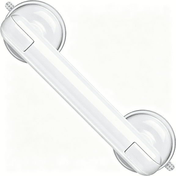 XIBUFE Grab Bars for Bathtubs and Showers, Shower Handles for the Elderly and People in Need, Upgraded Rubber Suction Cup with Maximum 350 lbs Suction Power, No Drilling-(White-1 Pack)