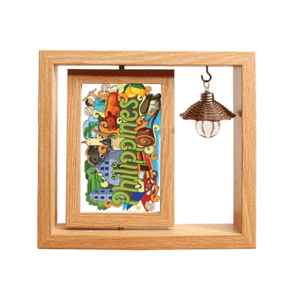 XIBUFE Graffiti Wooden Rotating Picture Photo Frame memorial picture frame floating picture frames 4x6