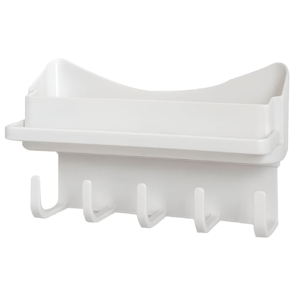 XIBUFE Hair Bow Holder Wall Key Holder with Adhesive Hooks & Tray for Mail, Jewelry, Coats & Umbrella, 6.5"X4.13"X1.77" Key and Mail Holder for Wall