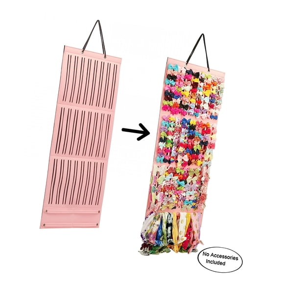 XIBUFE Hair Bows Holder With Large Capacity Hair Clips Storage Hanger, Baby Accessory Display Organizer With Sturdy Rope Wall Hanging, For Girl Room Nursery Decors
