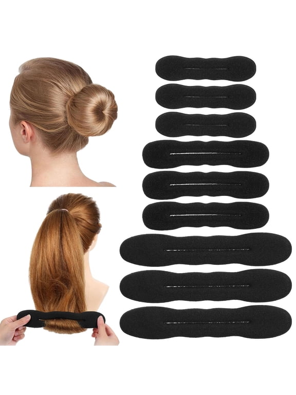 Hair Bun Maker Sponge Hair Buns Shaper Classic Lazy Hairs Curler Clip Ties Magic Snap Roll Sponge Buns Easy Bun Twister Hairs Styling Accessories Women Updo Ballet French Twist Long Thin