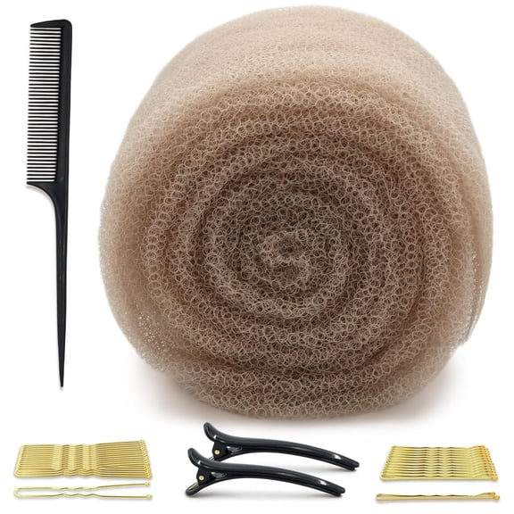 XIBUFE Hair Padding for Updos with Bobby Pins, U Shaped Hair Pins, Duckbill Clip and Comb, Undetectable Sponge Hair Filler Pads for Brides, Performers, Parties, Weddings, Everyday Styles