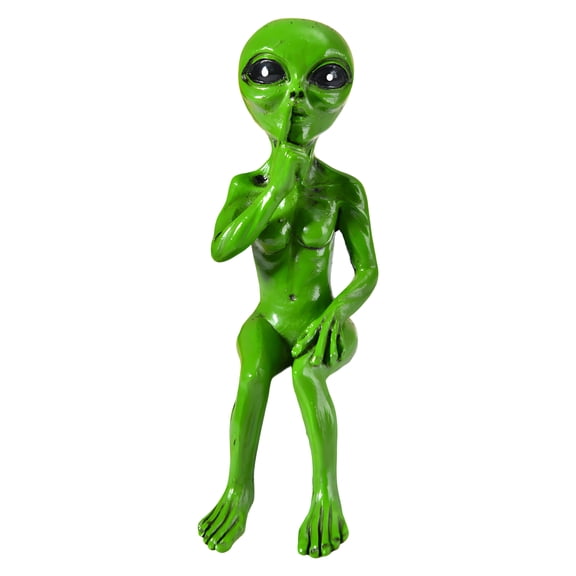 XIBUFE Hand-Painted Alien Garden Statue, Resin Outdoor & Indoor Statues, Decorative Garden Decor for Outside, Yard, Patio, Porch, Lawn, Flower Bed, Fairy Garden Figurine