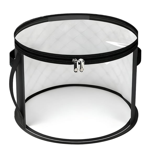 XIBUFE 2026 New Hat Box Storage for Women Large Clear Hat Storage Boxes for Wide Brim Sun Hats, Cowboy Hats & Travel Foldable Hat Organizer Bag with Handles Black