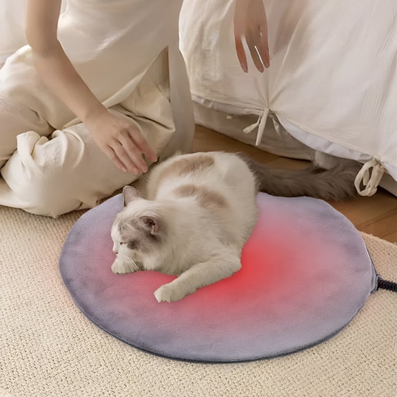 XIBUFE Heated Cat Bed Pad with Adjustable Temperature, Indoor Outdoor Pet Warming Mat, Safe Heated Dog Bed for Winter