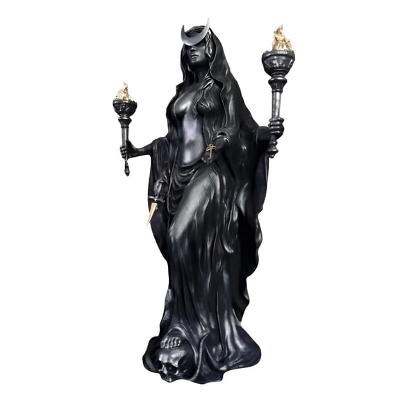 XIBUFE Hecate Greek Goddess Statue, 6.3 Inch Luminescent Witch Decor, Mythological Collectible for Altar & Home