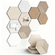 XIBUFE Hexagon Large Cork Bulletin Board Tiles,Peel and Stick Felt Wall Panels for Message Center,Picture and Prayer Board for Office,Dorm,Room and Desk DecorOatmeal