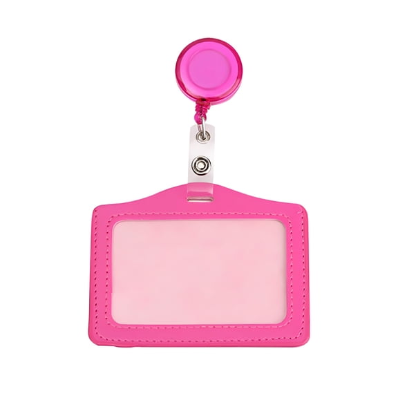 XIBUFE Hot Pink Horizontal Retractable Id Badge Holder with Buckle, By , Large Inventory!