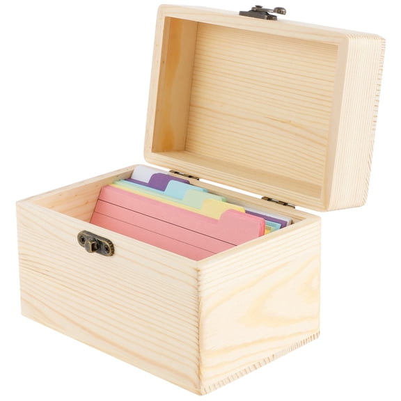 XIBUFE Index Card Holder Wooden Business Card Organizer Large Capacity Recipe Storage Box with 150 Cards for Desk Home, Recipe Box