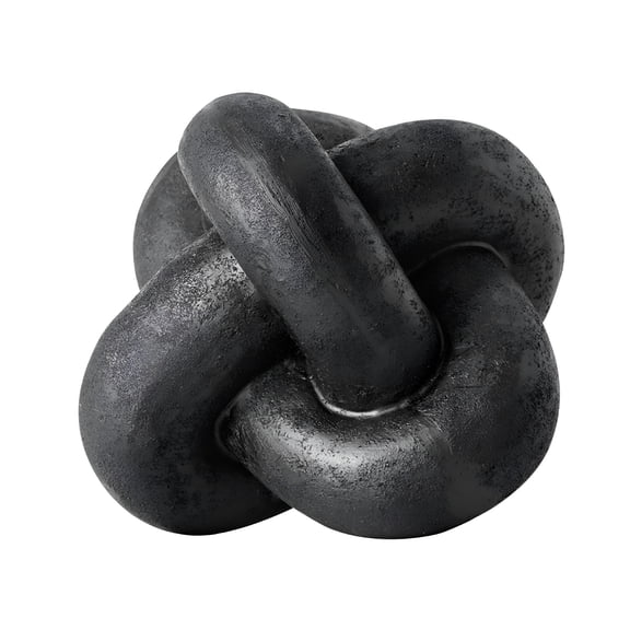 XIBUFE Indoor Tabletop Resin Modern Black Knot 5.5" Decorative Figurine Knick Knacks for Shelves