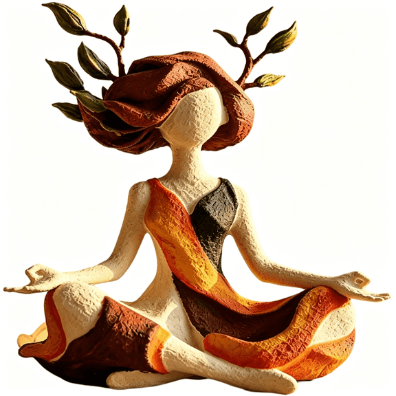 XIBUFE Inner Harmony Sculptural Figurine,Tranquil Meditating Girl Statue for Inner Peace,Creative Zen Yoga Sculpture & Calming Desktop Ornament,Aesthetic Mindfulness Decor