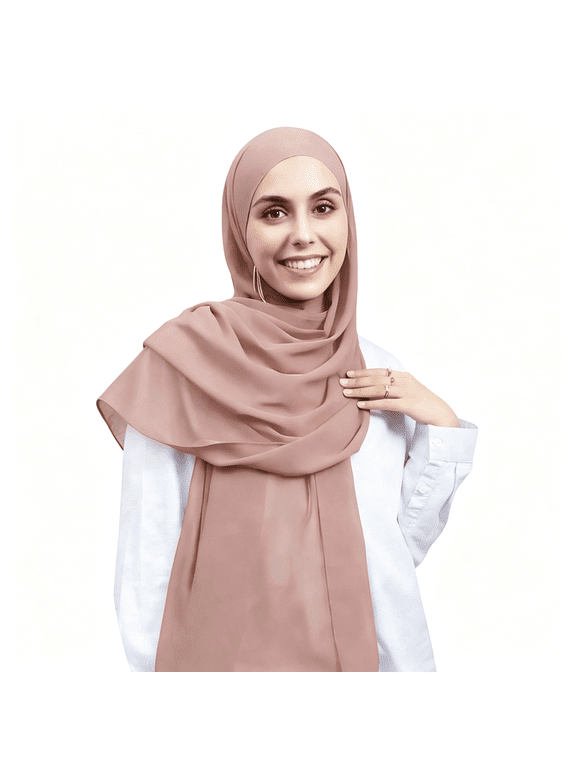 Instant Hijab Set 3-in-1 Chiffon Hijab Scarf for Women with Built-in Magnets and Undercap Head Wraps hijab