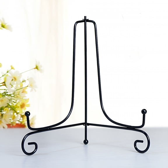 XIBUFE Iron Easel Classic Display Stand Bowl Plate Photo Frame Book Artwork Black for Home Decoration 12 Inch