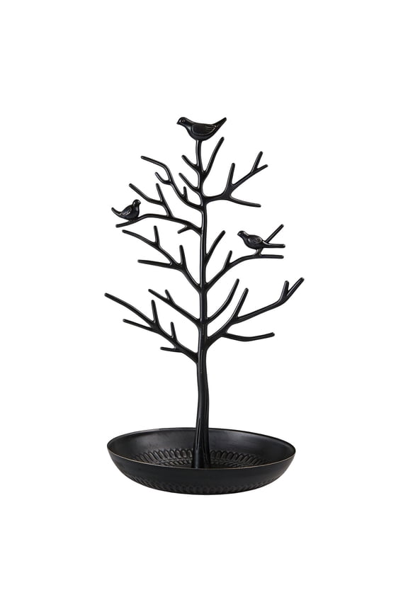 Jewelry Tree,Necklace Holder Stand,Jewelry Display,Metal Birds Tree Stand with Tray,Jewelry Tree Stand Organizer,Tree Tower Rack Hanging Organizer for Ring Earrings Necklace Bracelet