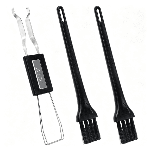 XIBUFE Keycap Puller Switch Puller Stainless Steel Keycap Removal Tool with 2 Pcs Keyboard Cleaning Brush for Mechanical Keyboard,Stainless Steel with 2 Pcs Brush Keycap Puller