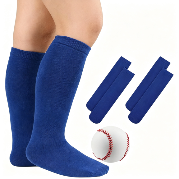 XIBUFE Kids Toddler Soccer Socks Knee High Baseball Softball for Boys Girls | Secure Stay-Up CuffBreathable Fabric, Sports & Daily Wear Football Toe Protect Socks
