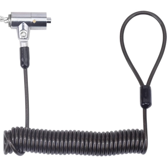 XIBUFE Laptop Cable Lock for 5.9Ft Cable Lock for Laptop Anti Theft Security Locking Cable Retractable Laptop Security Cable Compatible for Wedge Type Slot(6 * 2.5Mm)