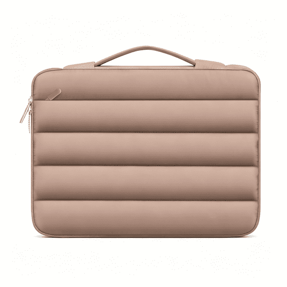 XIBUFE Laptop Sleeve Bag for 13-13.3 Inch Hp Dell Asus Acer Lenovo Notebook, 360 Protective Puffy Laptop Handbag Computer Carrying Case for Macbook Pro 13/14, Brown