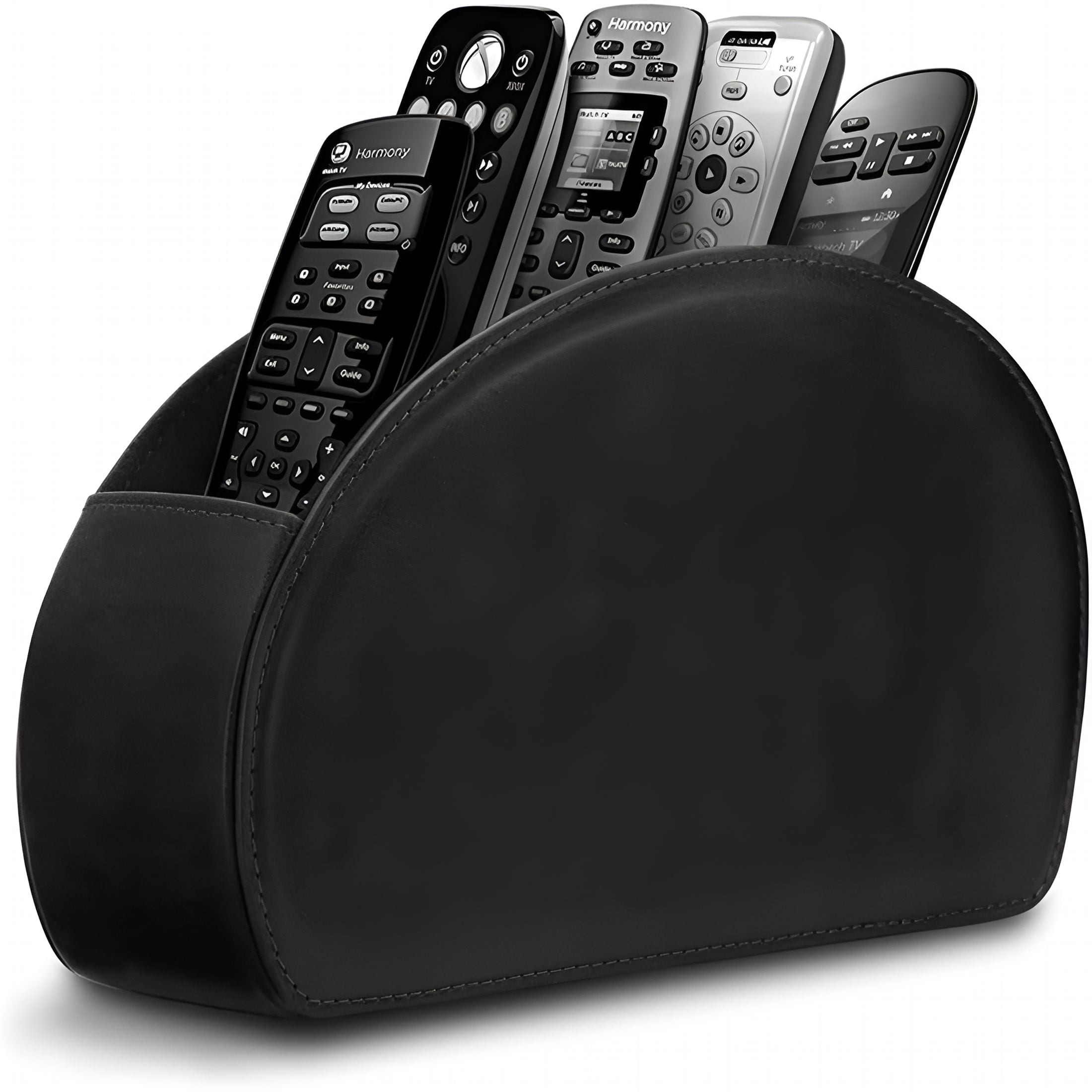 Spac Remote XIBUFE Leather Remote Control Holder with 5 Compartments TV Remote ...