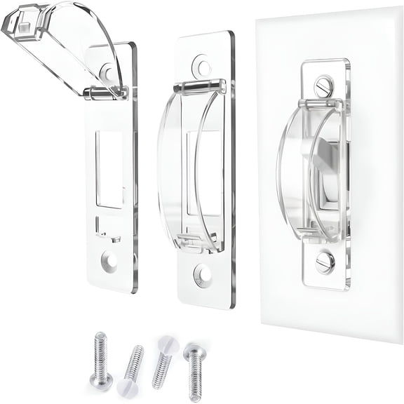 XIBUFE Light Switch Guard,2 Pack Clear Light Switch Lock,Light Switch Cover Guard,Child Proof Light Switch Cover,Prevent Children and Adults from Accidentally Turning Your Lights on Or Off