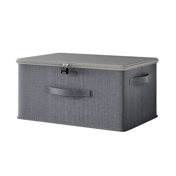 XIBUFE Lockable Toy Storage Box with Zipper & Handle, Large Capacity Organizer for Toys & Clothes