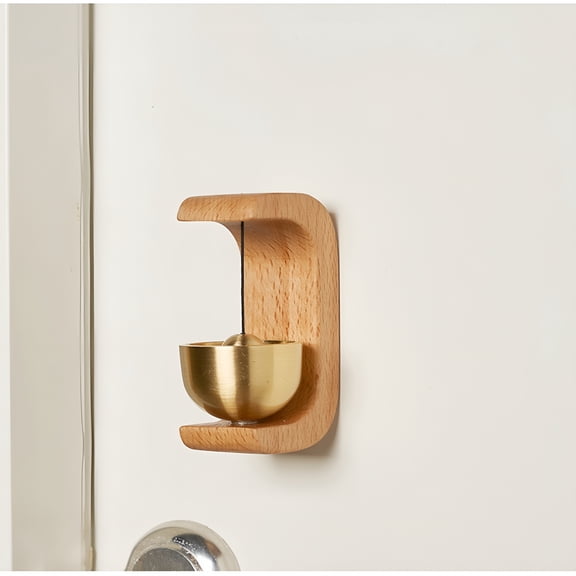 XIBUFE Magnetic Door Chime-Wooden Wind Chime Bells for Door Opening,Wireless Adhesive Entry Alert with Soft Chime for Home,Office,Shop,Pet Doors