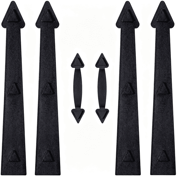 XIBUFE Magnetic Garage Door Decorative Faux Hinges Handles Accents Hardware Kit,Easy Install Magnetic Garage Door Hardware Black