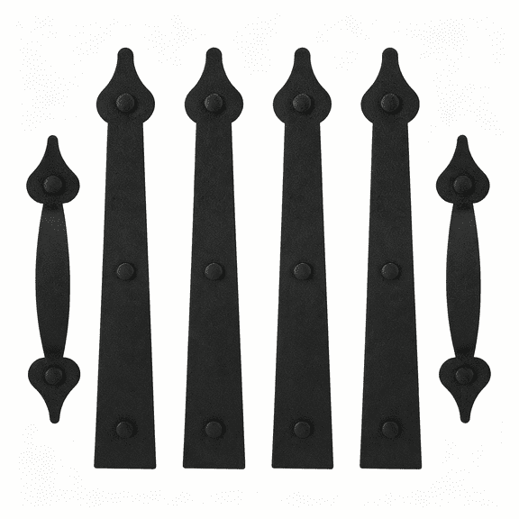 XIBUFE Magnetic Garage Door Hardware,Garage Door Decorations Garage Door Magnetic Decorative Hardware for Metal Door,Magnetic Decorative Faux Hinges and Handles Set of 6,Matte Black